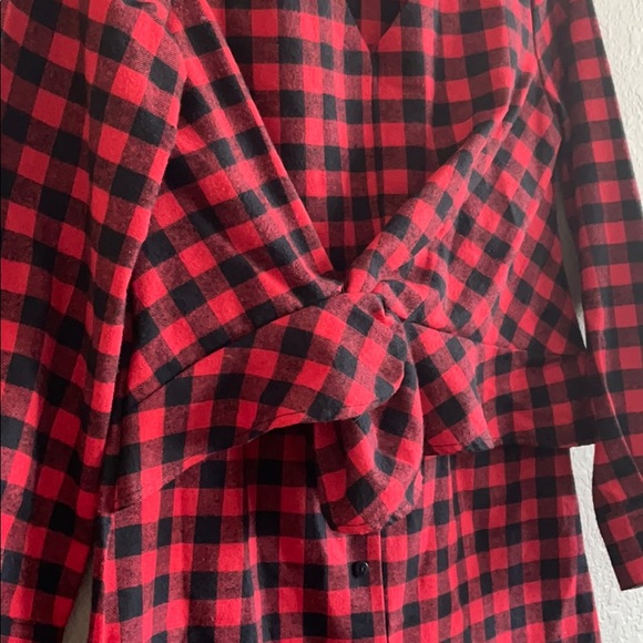 Blue Elephant Buffalo Plaid Twist Dress - Picture 3 of 6